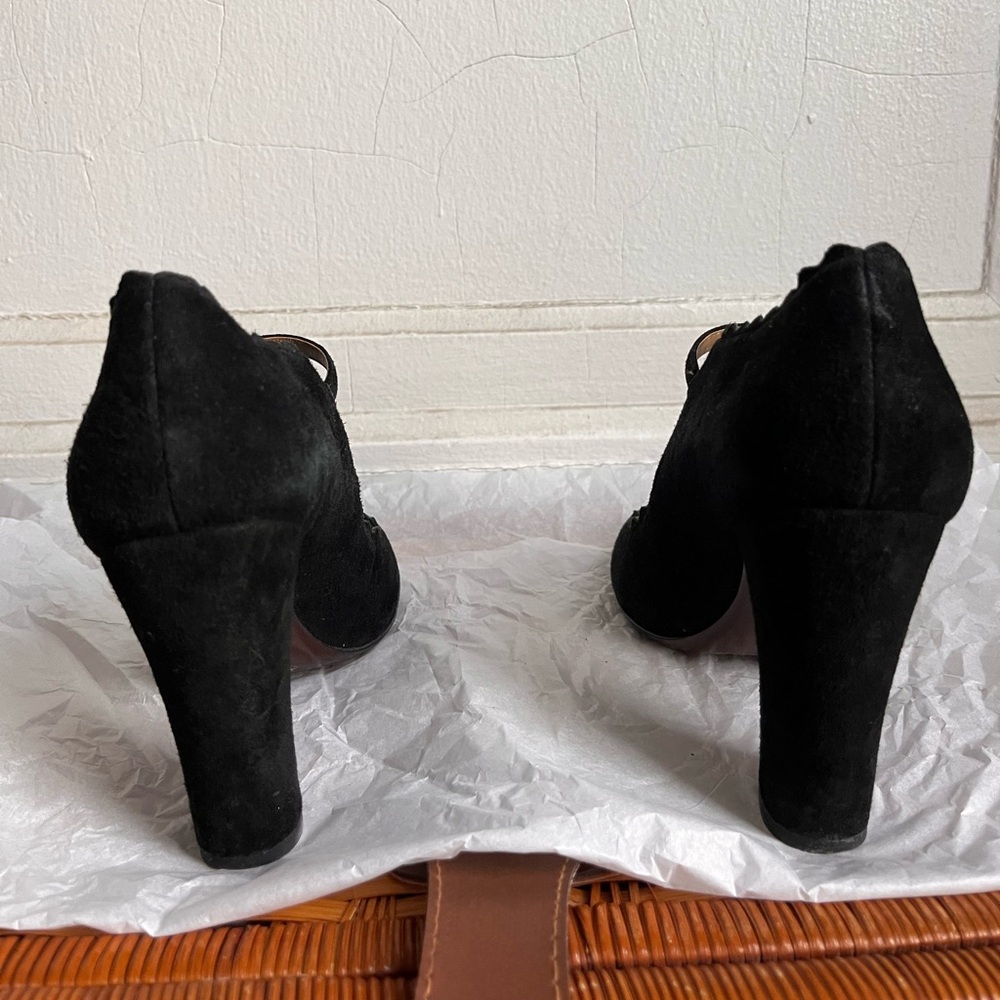 Aerin Mary Jane black suede heels 7.5 - Picture 9 of 14